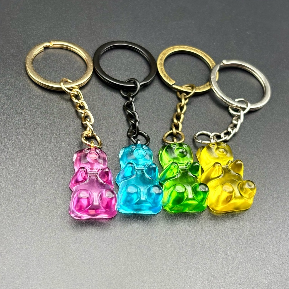 HOST PICK 🩷 4 Gummy Bear Keychains- HANDMADE-Gold - Picture 2 of 9